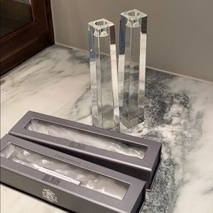 Oleg Cassini candle sticks pair crystal